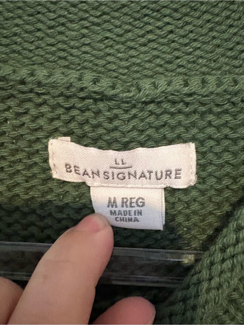 LL Bean signature cotton rollneck green mallard duck sweater - Picture 5 of 6